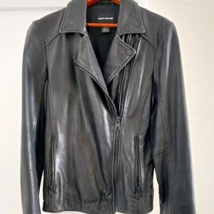 DKNY Jeans Leather Moto Jacket